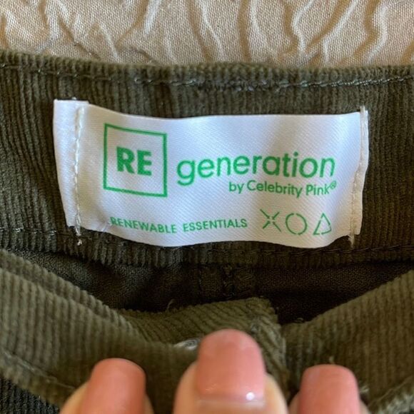 RE Generation By Celebrity Pink Steller Skirt Mini Corduroy Button Size 9/29Oliv - Picture 4 of 8